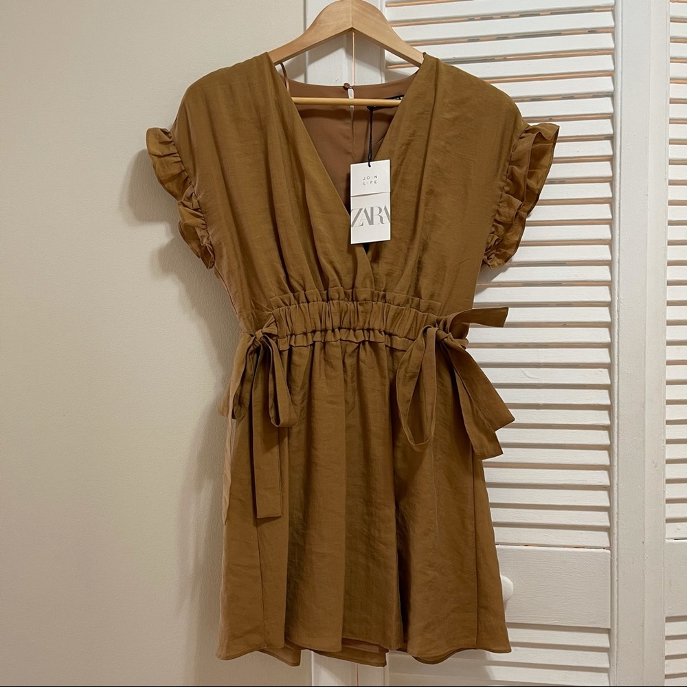 ZARA Brown Mini Dress Small Size
